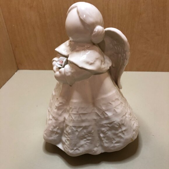 Ceramic Faceless Angel Figurine with Rose in Hands 10" - Picture 4 of 10